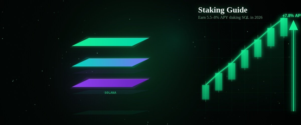 Solana staking 2026 — rising chart neon